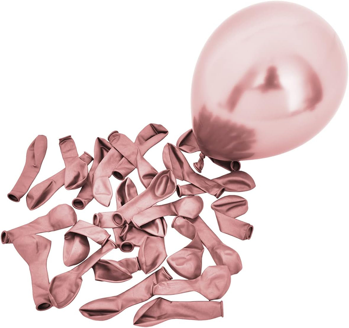 50 Pcs 5 Inch Metallic Rose Gold Balloons, Chrome Rose Gold Balloons for Baby Bridal Shower Rose Gold Birthday Wedding Party Decorations