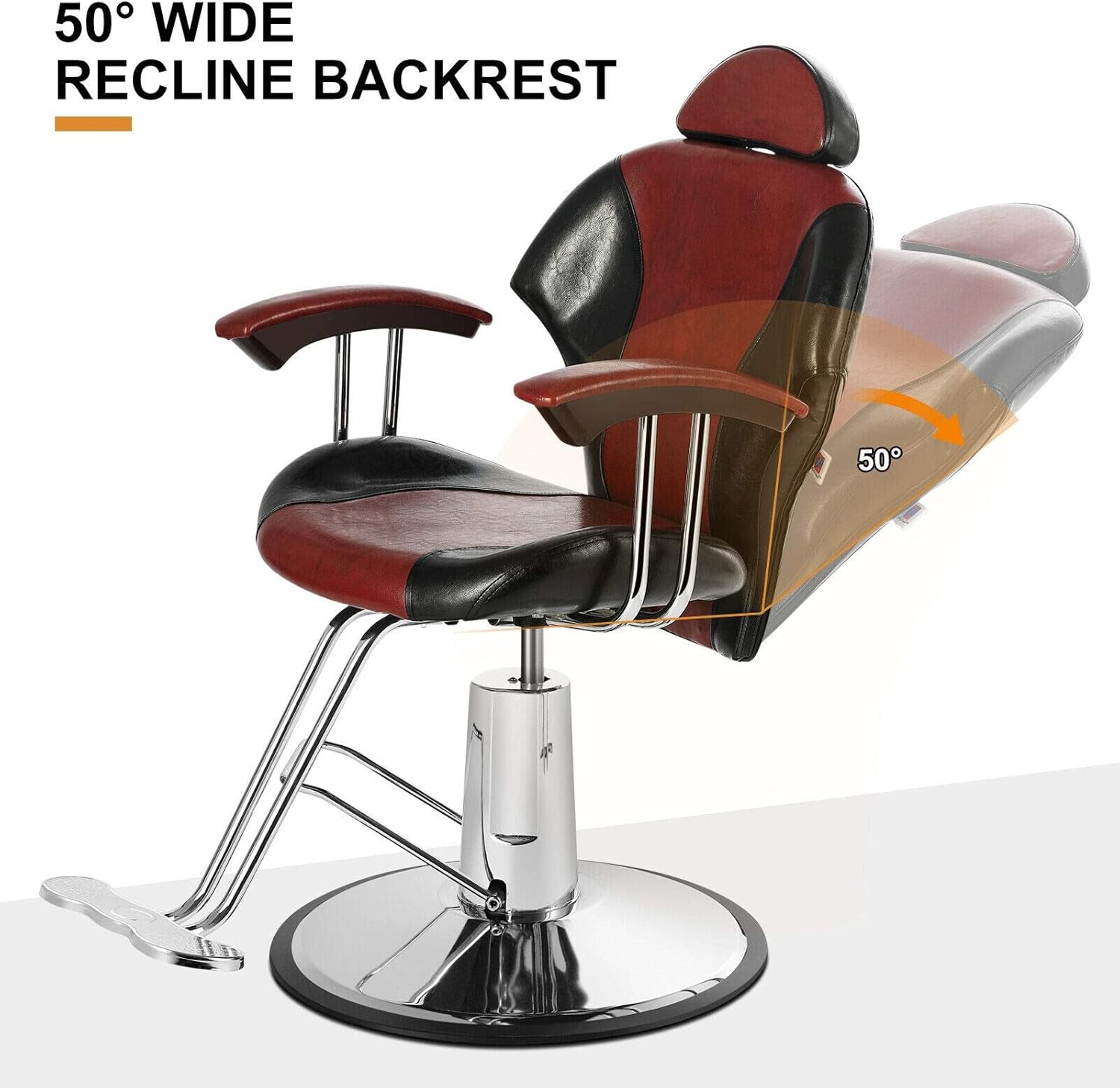 Barber Chairs, All Purpose Heavy Duty Reclining Hydraulic Hair Styling Chair for Barber Shop, Hair Salon, Salon Furniture Spa Shampoo Beauty Equipment