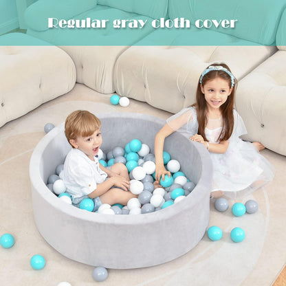 Airwitty Ball Pit with 2Pcs Covers- Fun Santa, Sleigh, Coming down Chimney & Leaving Presents. Soft, Thick Foam, Machine Washable (Balls Not Included) , Anti-Wrinkle for Babies(Gray + Blue Christmas)