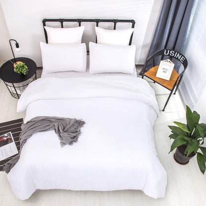 White Queen Size Comforter Sets 3Pcs White Bedding Comforter Sets All Season Soft Bed Comforter Sets Queen Comforter with 2 X Pillowcases