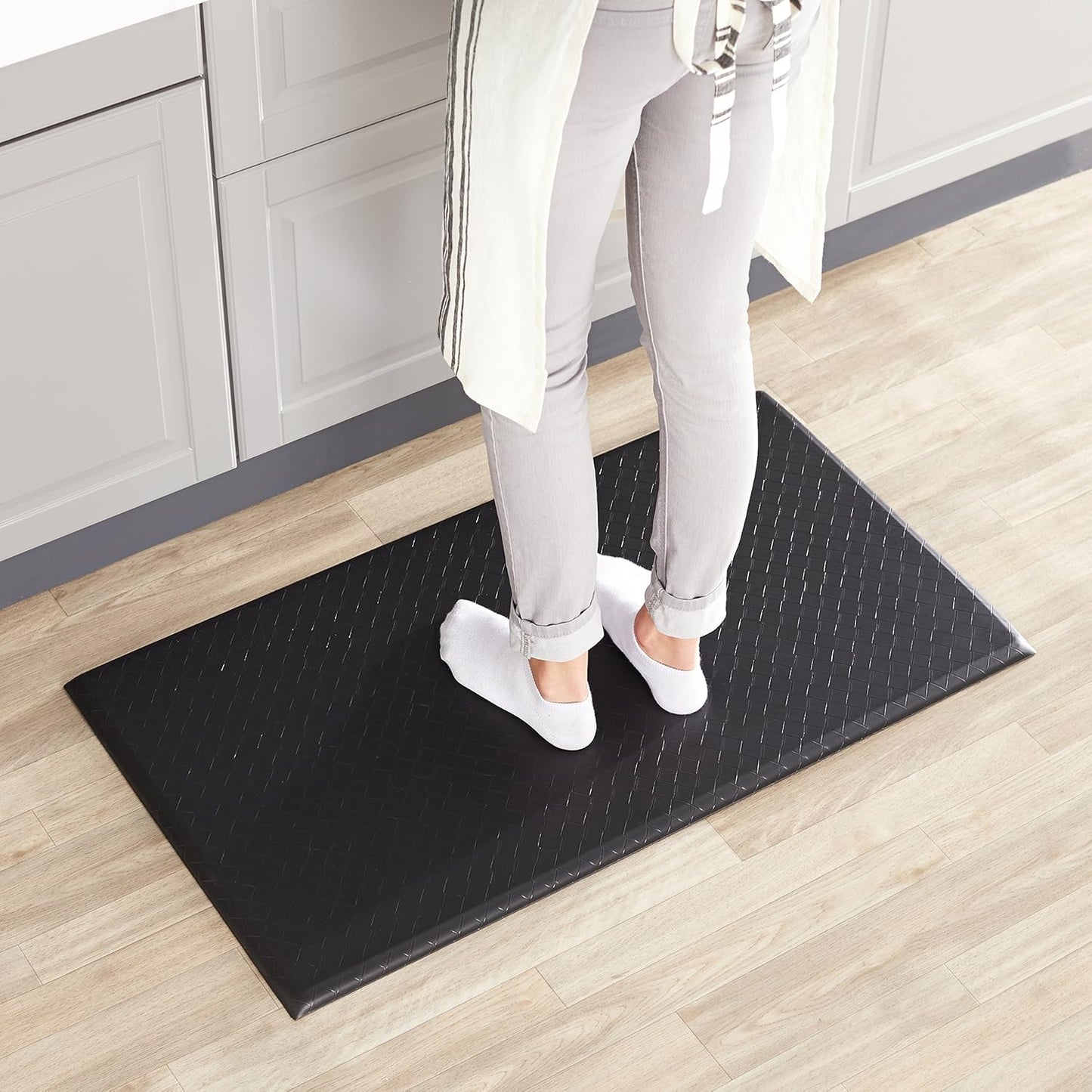 Anti-Fatigue Standing Mat, Non-Slip, Comfort Mat for Home and Office, 20W X 36L X 0.6Th In, Black, 1-Pack