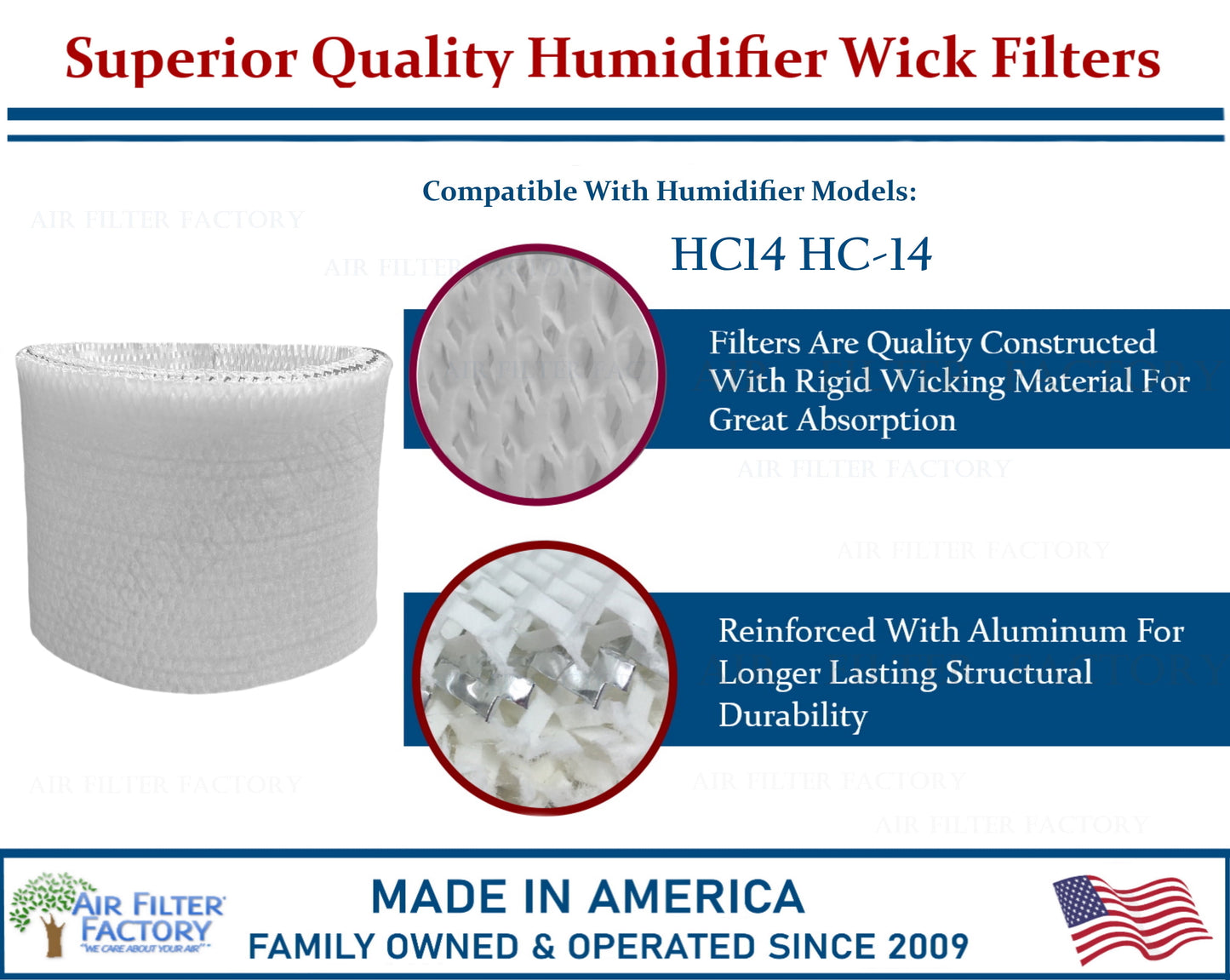 Replacement for HC14, HC-14 Honeywell Humidifier Filter 2-Pack