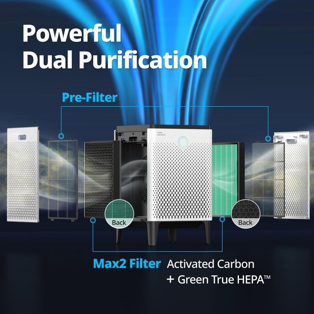 Airmega 300S App-Enabled Smart Air Purifier (Covers 1,256 Sq. Ft.), True HEPA Air Purifier with Smart Technology, Compatible with Amazon Alexa