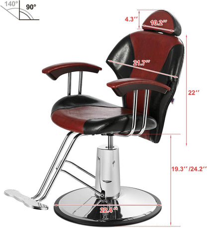 Barber Chairs, All Purpose Heavy Duty Reclining Hydraulic Hair Styling Chair for Barber Shop, Hair Salon, Salon Furniture Spa Shampoo Beauty Equipment