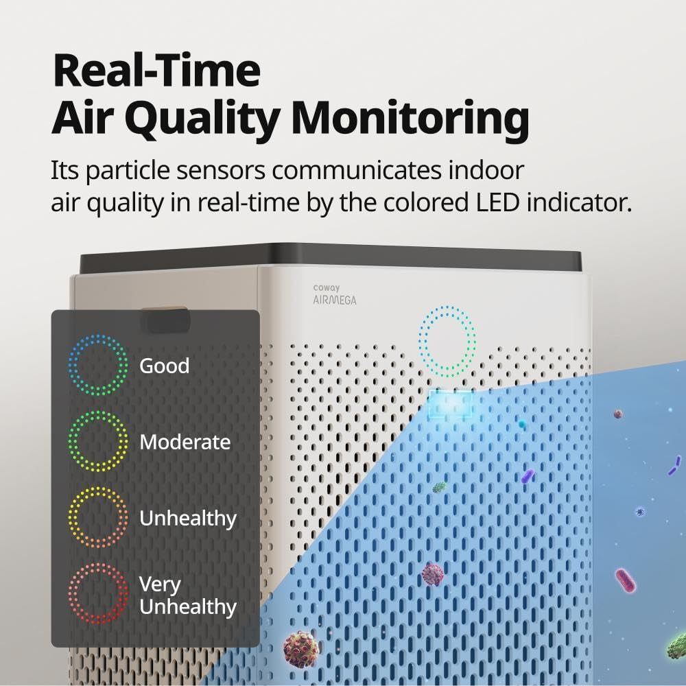Airmega 300S App-Enabled Smart Air Purifier (Covers 1,256 Sq. Ft.), True HEPA Air Purifier with Smart Technology, Compatible with Amazon Alexa