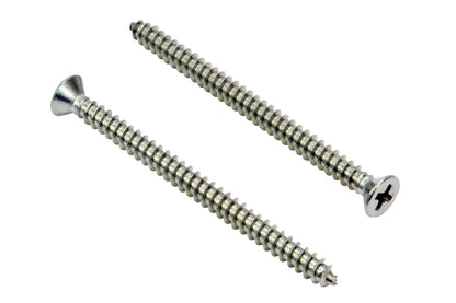 #4 X 1-1/2" Stainless Steel Flat Head Phillips Wood Screw, (100 Pc), 18-8 (304) Stainless Steel Sheet Metal Screws - Type a Point, Plain Finish