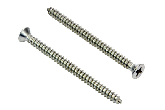 #4 X 1-1/2" Stainless Steel Flat Head Phillips Wood Screw, (100 Pc), 18-8 (304) Stainless Steel Sheet Metal Screws - Type a Point, Plain Finish