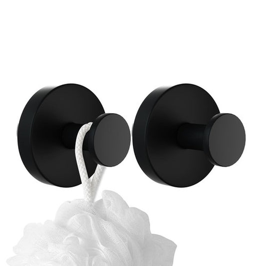 Demitumon 2 Pack Matte Black Suction Cup Shower Towel Hooks Heavy Duty Bathroom