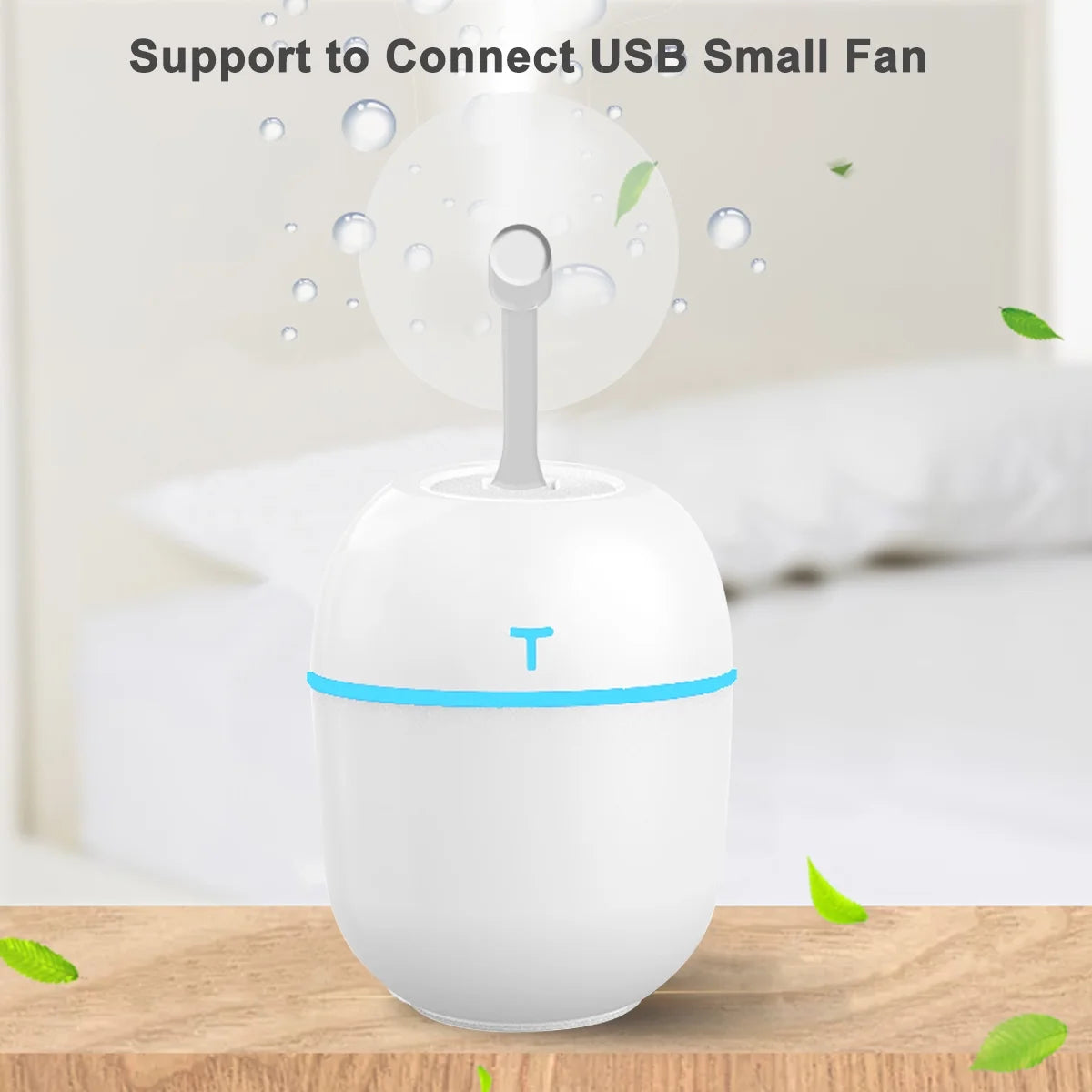 Colorful Cool Mini Humidifier, USB Personal Desktop Humidifier for Car, Office Room, Bedroom,Etc. Auto Shut-Off, 2 Mist Modes, Super Quiet. (White)