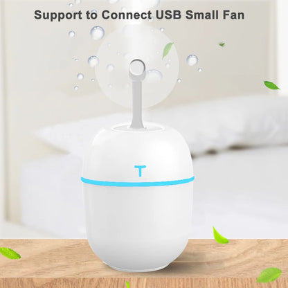 Colorful Cool Mini Humidifier, USB Personal Desktop Humidifier for Car, Office Room, Bedroom,Etc. Auto Shut-Off, 2 Mist Modes, Super Quiet. (White)