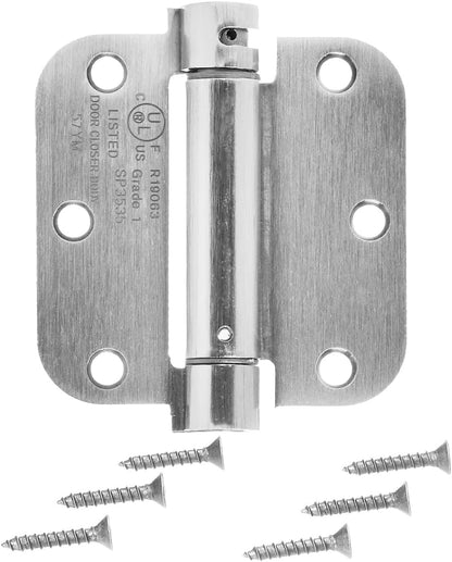 Self-Closing Door Hinge, 3.5 Inch X 3.5 Inch, 1 Piece, Satin Nickel