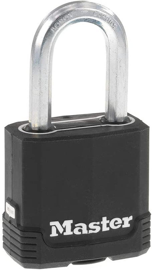 Magnum Heavy Duty Outdoor Padlock with Key, Weather Resistant Body and Cut Resistant Shackle Make Lock Perfect for Fences, Gates, Sheds, M115XDLF