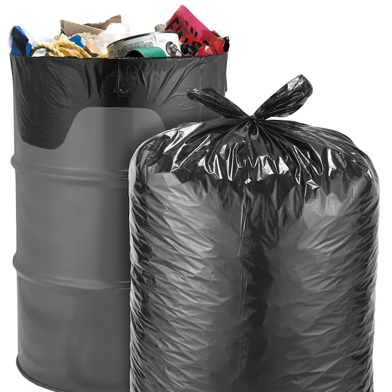 Contractor 55-Gallon Scent Free Black Outdoor Plastic Construction Flap Tie Trash Bag 40 -Count