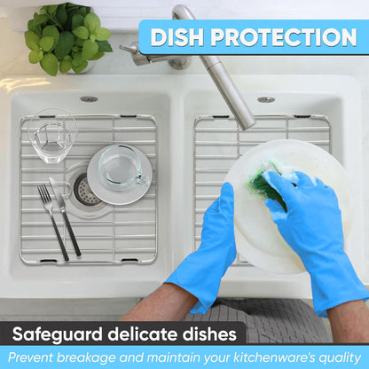 Stainless Steel Sink Protector Mat Premium Stainless Steel Rack for Bottom of Sink Protectors for Kitchen Sinks 23 X 14.4 X 1