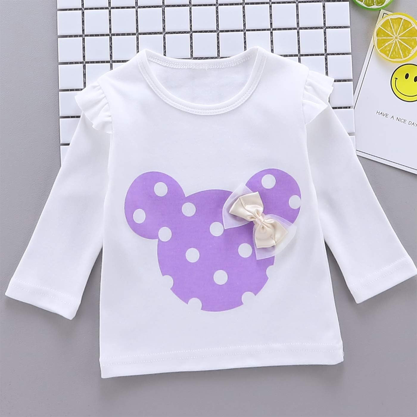 Baby Girl Clothes, 3 Pieces Long Sleeved Cute Toddler Infant Outfits Kids Tops and Pants Set