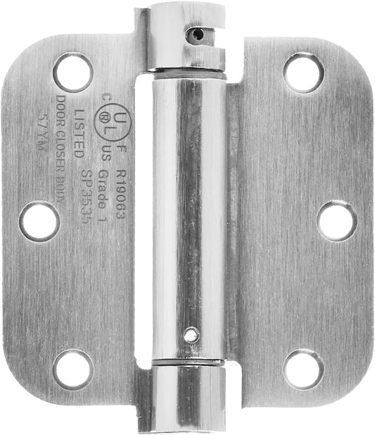 Self-Closing Door Hinge, 3.5 Inch X 3.5 Inch, 1 Piece, Satin Nickel