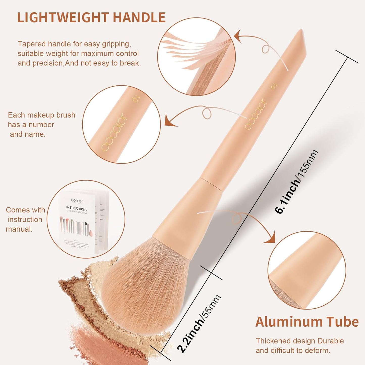 Makeup Brushes 17 Pcs with Makeup Bag and Makeup Sponge and Brush Protector Morandi Makeup Brush Set Premium Synthetic Hair Makeup Brush Wooden Handle Gift Box