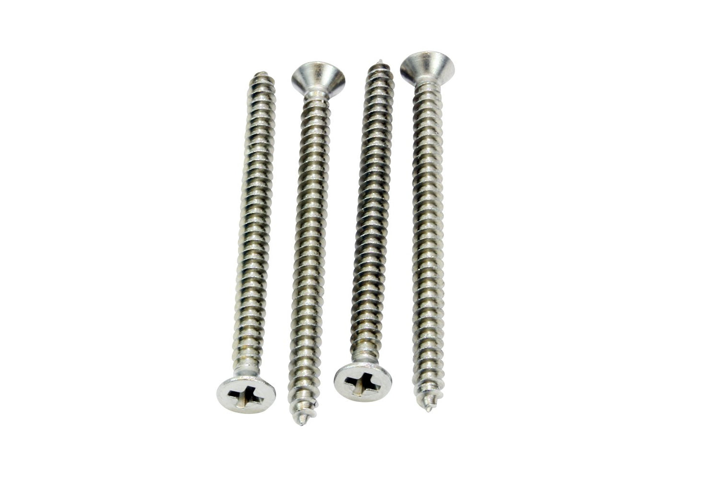 #4 X 1-1/2" Stainless Steel Flat Head Phillips Wood Screw, (100 Pc), 18-8 (304) Stainless Steel Sheet Metal Screws - Type a Point, Plain Finish
