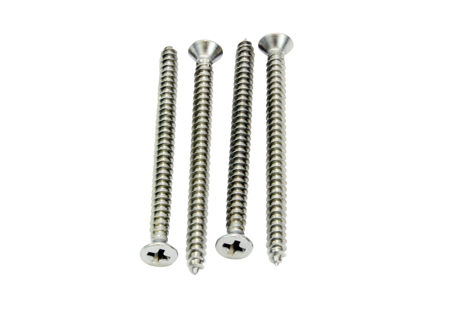 #4 X 1-1/2" Stainless Steel Flat Head Phillips Wood Screw, (100 Pc), 18-8 (304) Stainless Steel Sheet Metal Screws - Type a Point, Plain Finish