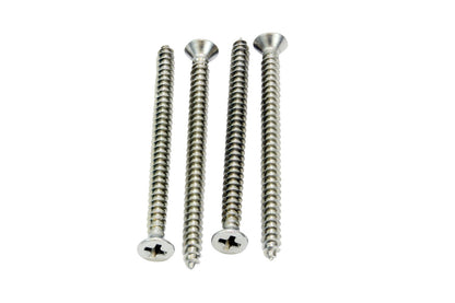 #4 X 1-1/2" Stainless Steel Flat Head Phillips Wood Screw, (100 Pc), 18-8 (304) Stainless Steel Sheet Metal Screws - Type a Point, Plain Finish