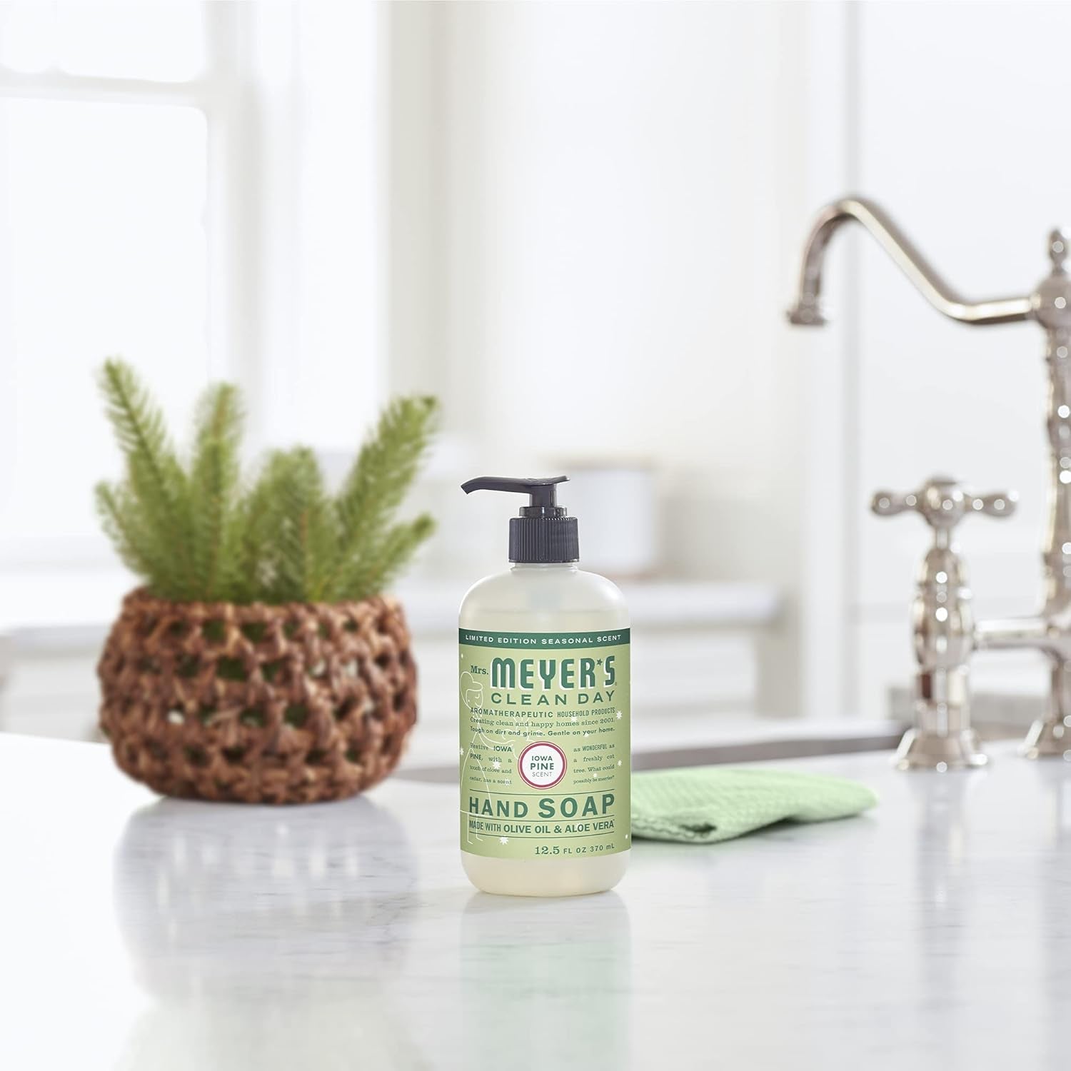 CLEAN DAY Hand Soap, Made with Essential Oils, Biodegradable Formula, Limited Edition Iowa Pine, 12.5 Fl. Oz - Pack of 3