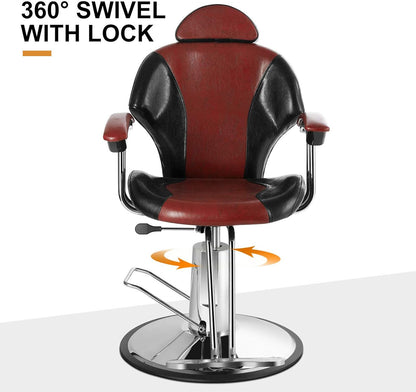 Barber Chairs, All Purpose Heavy Duty Reclining Hydraulic Hair Styling Chair for Barber Shop, Hair Salon, Salon Furniture Spa Shampoo Beauty Equipment