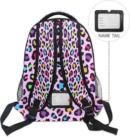 Toddler Backpack for School Rainbow Cheetah Leopard Boys Girls Kids School Bags Bookbag Elementary Children Bookbags Casual Travel Back Pack