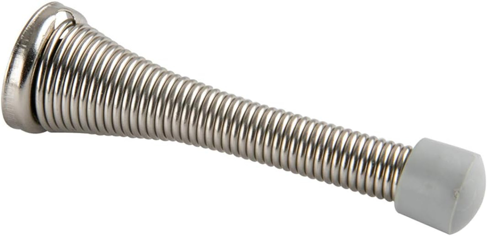 Spring Door Stopper, Brushed Nickel, with Rubber Bumper Tips, 12-Pack