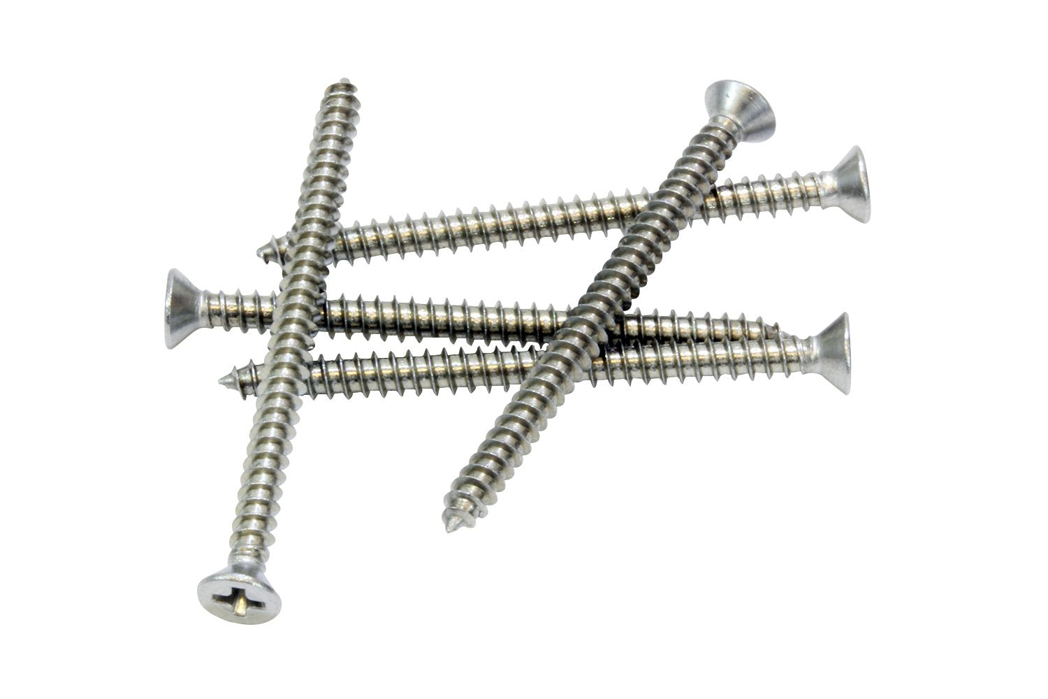#4 X 1-1/2" Stainless Steel Flat Head Phillips Wood Screw, (100 Pc), 18-8 (304) Stainless Steel Sheet Metal Screws - Type a Point, Plain Finish