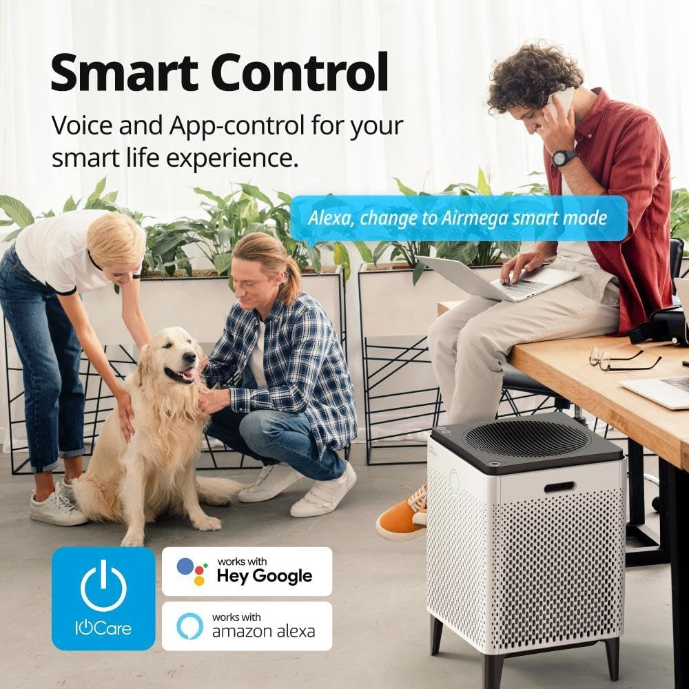 Airmega 300S App-Enabled Smart Air Purifier (Covers 1,256 Sq. Ft.), True HEPA Air Purifier with Smart Technology, Compatible with Amazon Alexa
