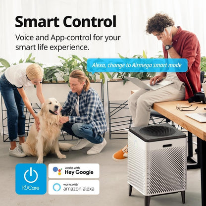 Airmega 300S App-Enabled Smart Air Purifier (Covers 1,256 Sq. Ft.), True HEPA Air Purifier with Smart Technology, Compatible with Amazon Alexa