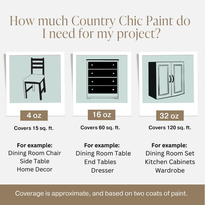 Country Chic All-In-One Chalk Paint for Furniture, Cabinets, Home Decor, Eco-Friendly, Matte Finish, Built-In Primer & Top Coat for Wood, Metal - Driftwood (Brown) - Pint 16 Oz (475 Ml)