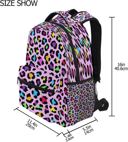 Toddler Backpack for School Rainbow Cheetah Leopard Boys Girls Kids School Bags Bookbag Elementary Children Bookbags Casual Travel Back Pack