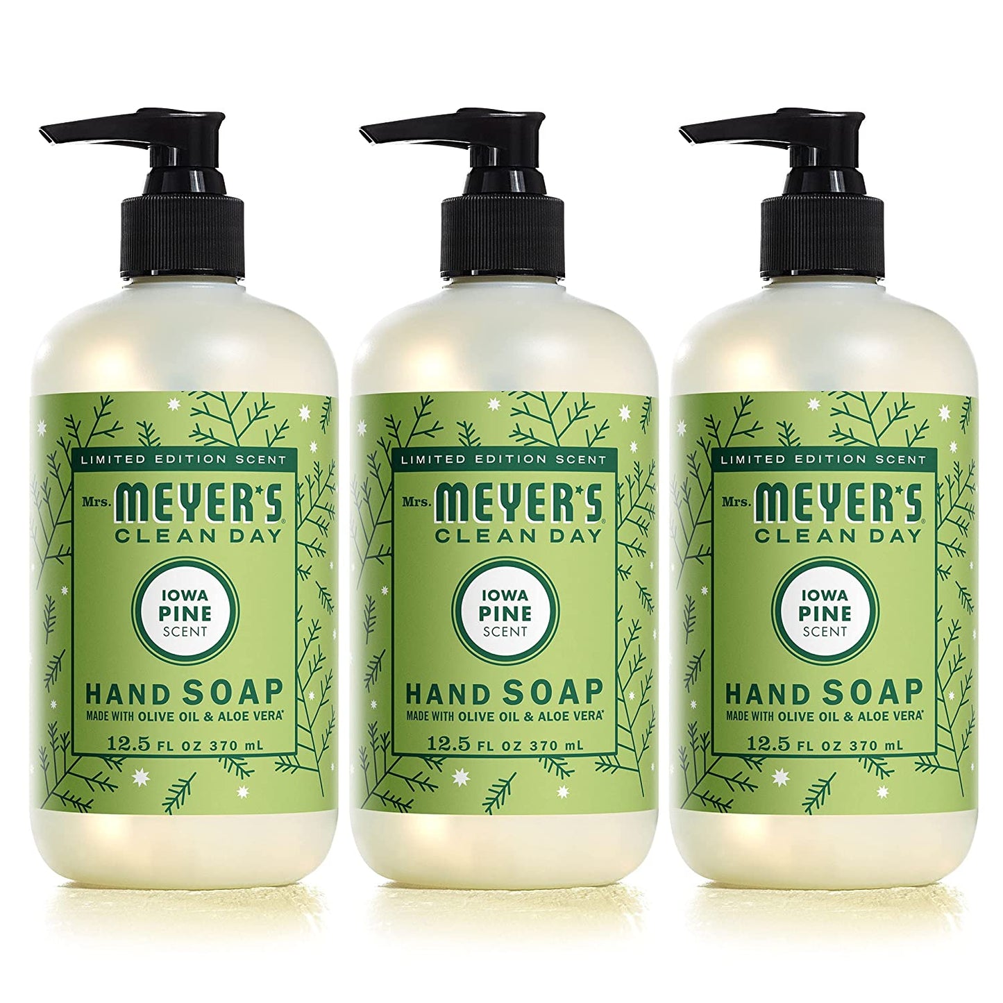 CLEAN DAY Hand Soap, Made with Essential Oils, Biodegradable Formula, Limited Edition Iowa Pine, 12.5 Fl. Oz - Pack of 3
