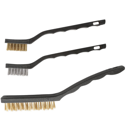 3-Piece Wire Utility Brush Set for Utility Cleaning Brass and Stainless Steel