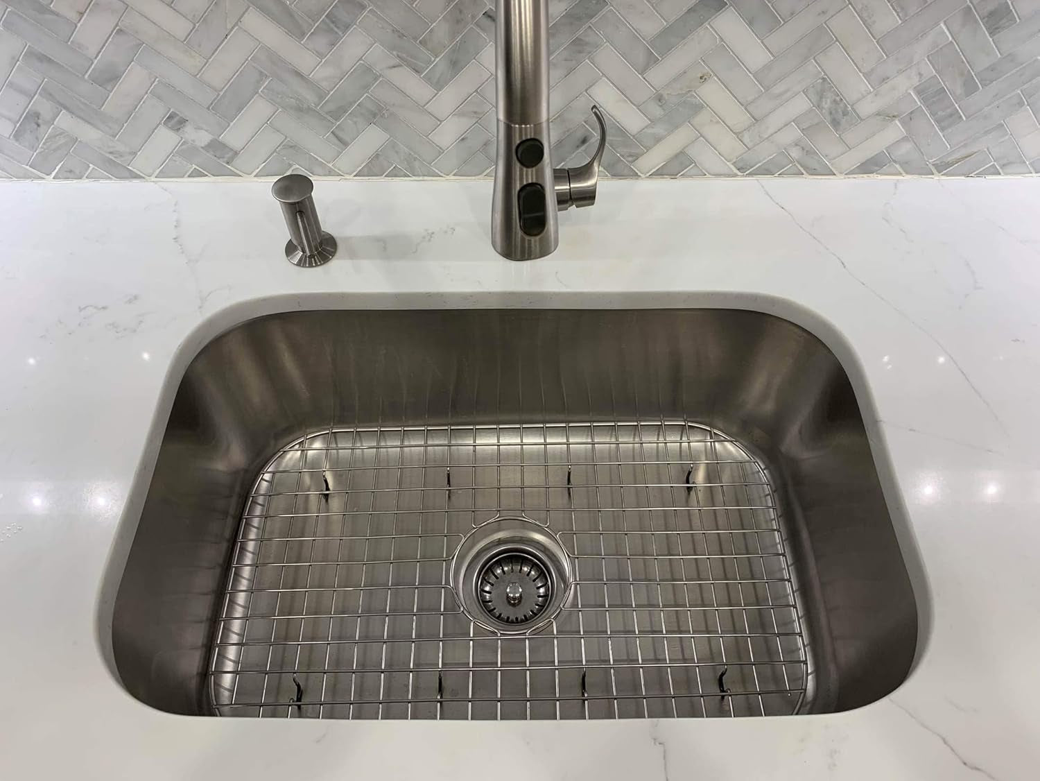 Stainless Steel Sink Protector Mat Premium Stainless Steel Rack for Bottom of Sink Protectors for Kitchen Sinks 23 X 14.4 X 1