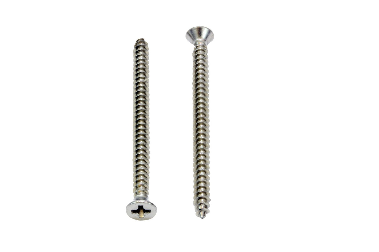 #4 X 1-1/2" Stainless Steel Flat Head Phillips Wood Screw, (100 Pc), 18-8 (304) Stainless Steel Sheet Metal Screws - Type a Point, Plain Finish