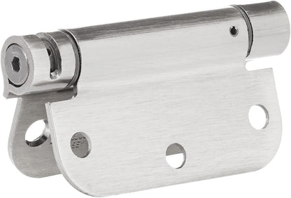 Self-Closing Door Hinge, 3.5 Inch X 3.5 Inch, 1 Piece, Satin Nickel
