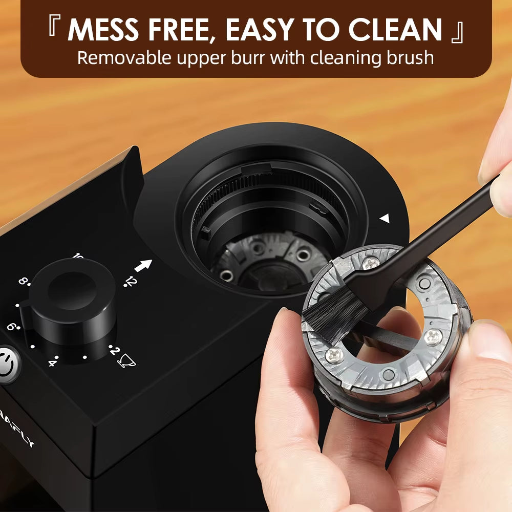 Automatic Burr Mill Coffee Grinder Electric Coffee Bean Grinding with 28 Adjustable Gears for Espresso French Press Drip Coffee
