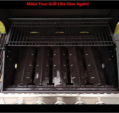 Grill Heat Plate Shield for Charbroil 463230710 463230515 463230514 463230513 Kenmore Thermos Nexgrill 720-0888 720-0888N Replacement Parts 14 5/8 Inch Porcelain Steel Set of 5 KP734