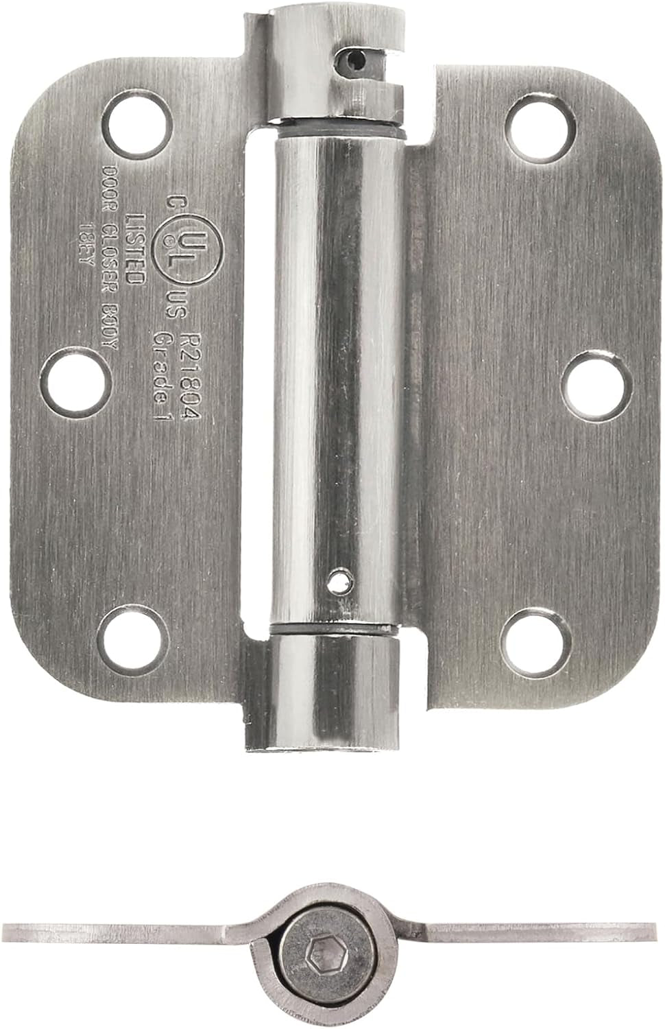 Self-Closing Door Hinge, 3.5 Inch X 3.5 Inch, 1 Piece, Satin Nickel
