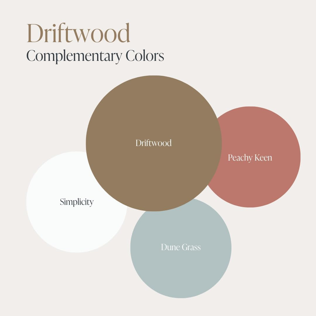 Country Chic All-In-One Chalk Paint for Furniture, Cabinets, Home Decor, Eco-Friendly, Matte Finish, Built-In Primer & Top Coat for Wood, Metal - Driftwood (Brown) - Pint 16 Oz (475 Ml)