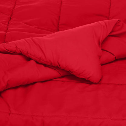 2 Piece Easy Wash Microfiber Kid'S Comforter and Pillow Sham Set, Twin, Red, Solid