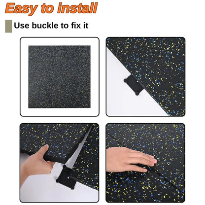 Rubber Gym Flooring, 0.98'' Thick High-Density Gym Mats, 20" X 20" Exercise Workout Equipment Mat for Home Gym, 4 PCS - 10.75 Sq.Ft