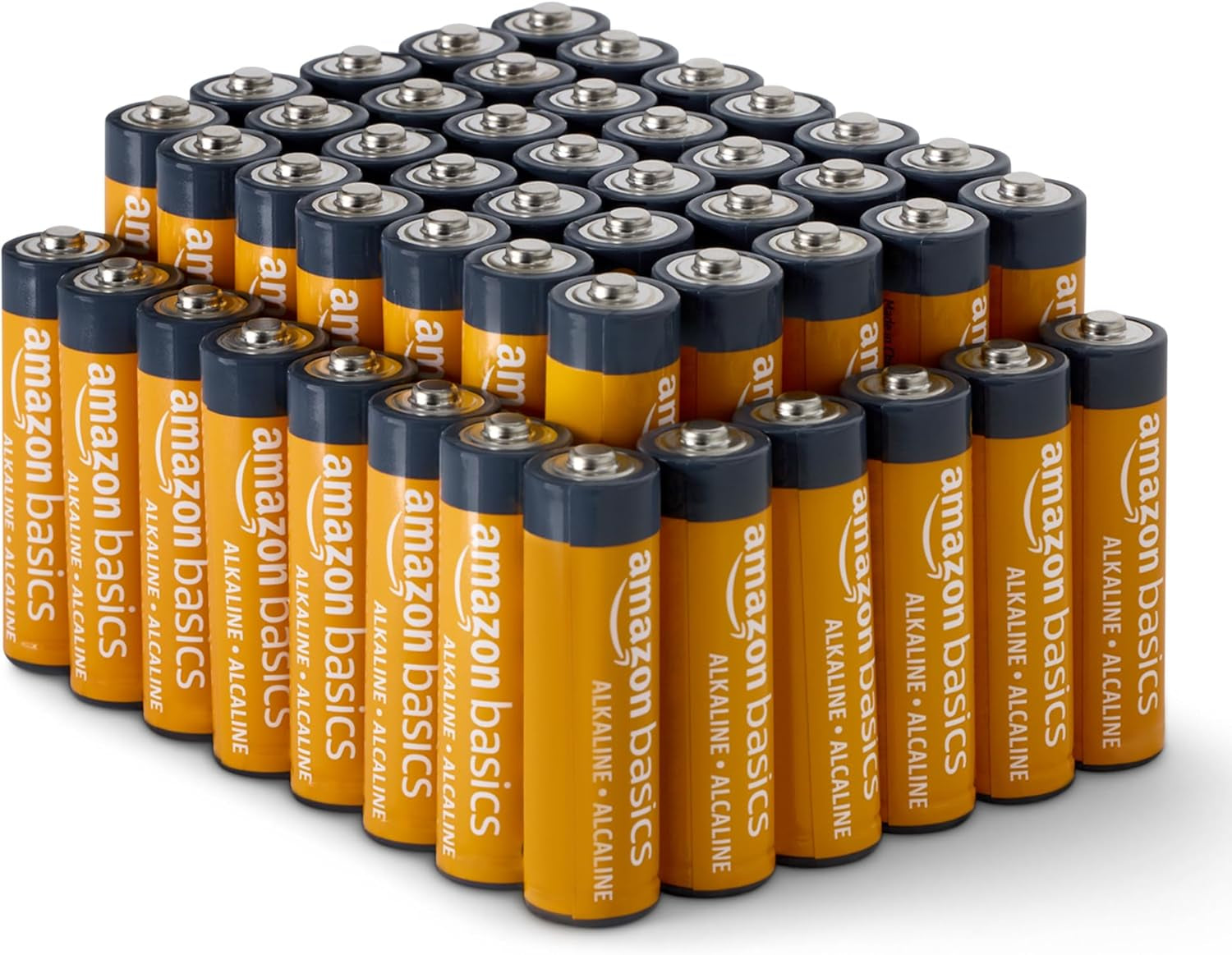 48-Pack AA Alkaline High-Performance Batteries, 1.5 Volt, 10-Year Shelf Life