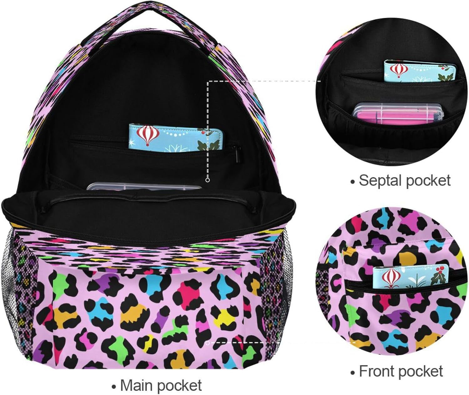 Toddler Backpack for School Rainbow Cheetah Leopard Boys Girls Kids School Bags Bookbag Elementary Children Bookbags Casual Travel Back Pack