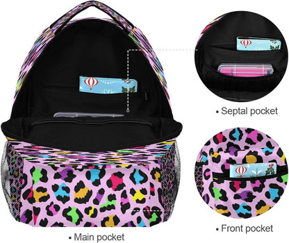 Toddler Backpack for School Rainbow Cheetah Leopard Boys Girls Kids School Bags Bookbag Elementary Children Bookbags Casual Travel Back Pack